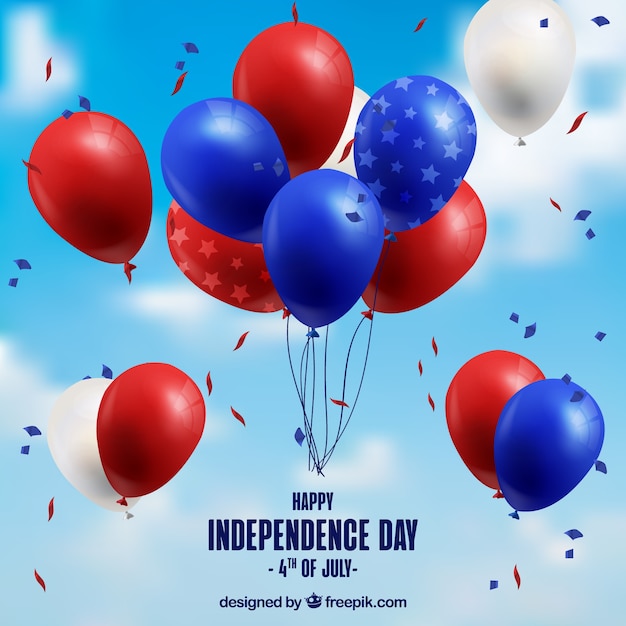 Bezpłatny wektor usa realistyczne balony dzień niepodległości