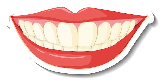 Usta z zębami na białym tle