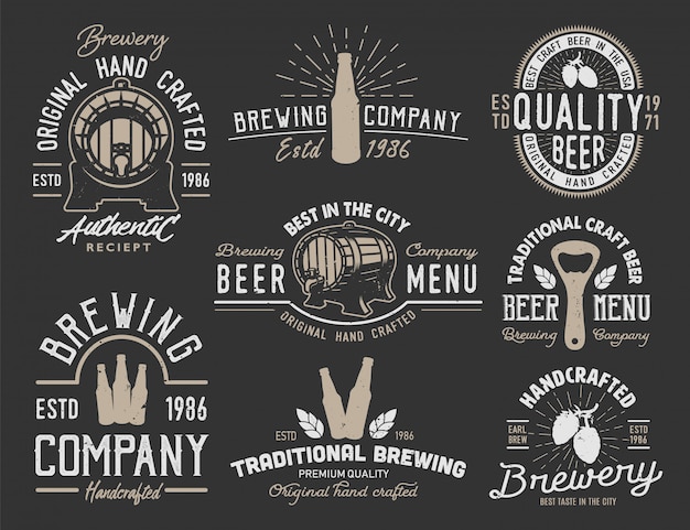 Ustaw emblematy z obiektami piwa