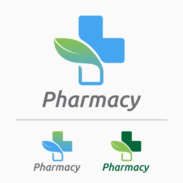 Bezpłatny wektor ustawić logo pharmacy