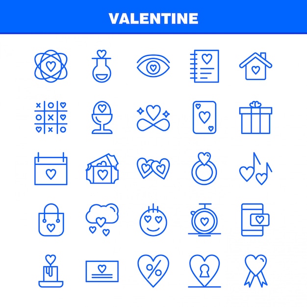 Valentine Line Icon Pack. Ikony Kolby, Miłość, Romantyczny, Walentynki, Miłość, Prezent, Serce, Walentynki