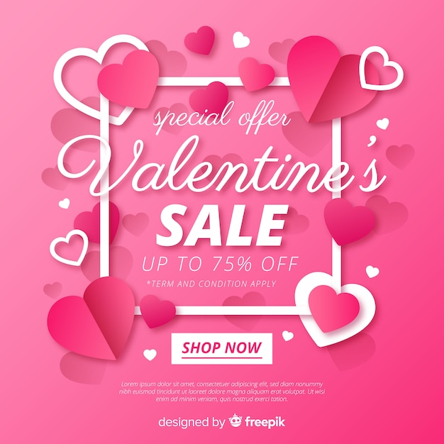 Valentine's Day Salesflat Background