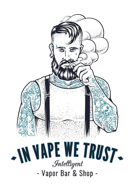 Bezpłatny wektor vaper hipster art