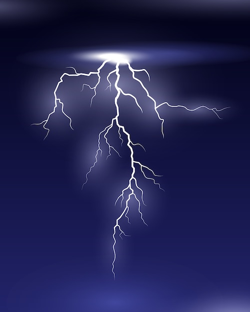 Vector Lightning Na Nocnej Ilustracji