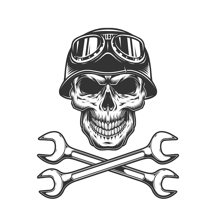 Bezpłatny plik Wektor vintage biker skull