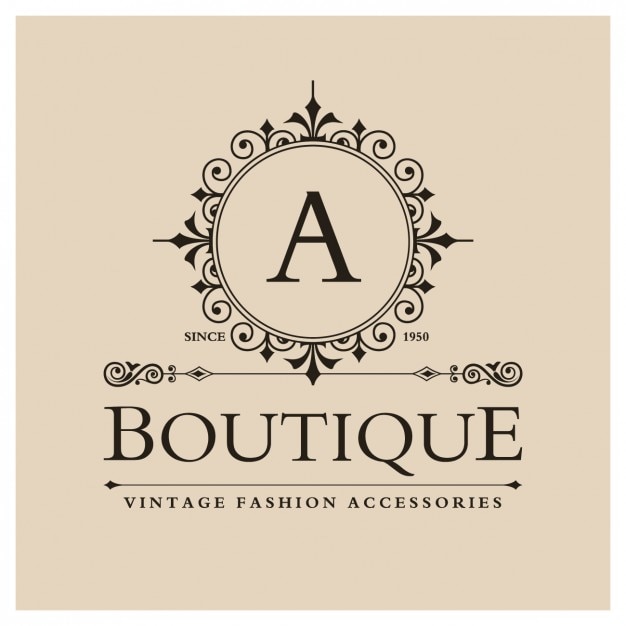 Bezpłatny wektor vintage boutique logo