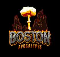 Bezpłatny wektor vintage etykieta apokalipsy boston