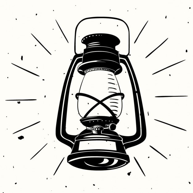Vintage handdrawn wektor światło