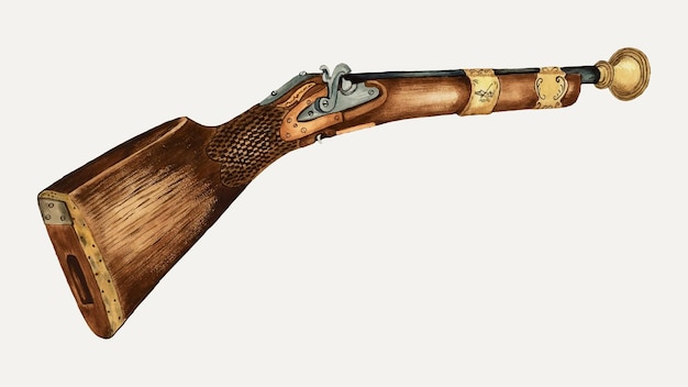 Vintage ilustracji wektorowych pistoletu garłacz, zremiksowany z grafiki autorstwa Jessie M. Youngs