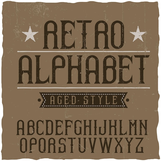 Vintage krój etykiety o nazwie Retro Alphabet.