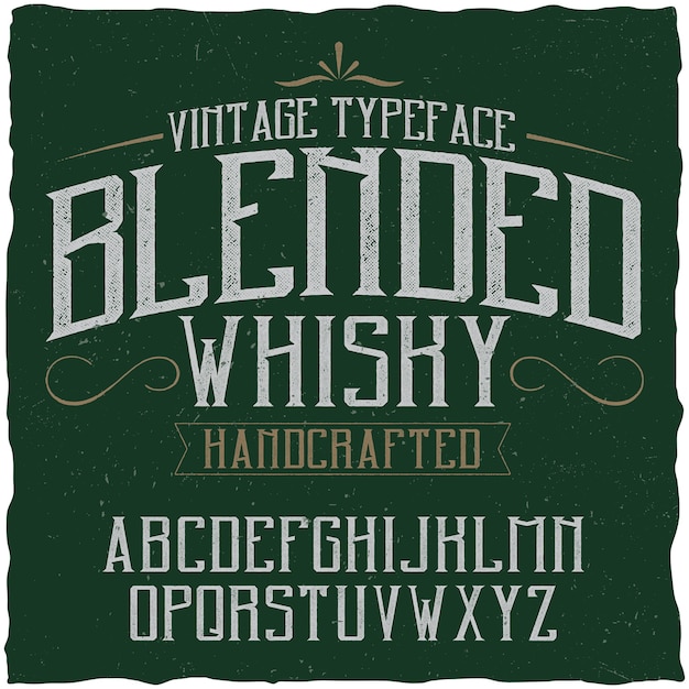 Bezpłatny wektor vintage krój o nazwie blended whiskey