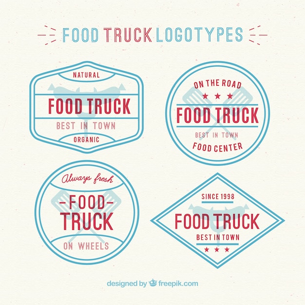 Bezpłatny wektor vintage logotypy ciężarowych żywności