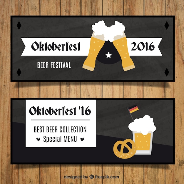 Bezpłatny wektor vintage oktoberfest banery