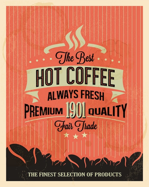 Bezpłatny wektor vintage premium kawa tła
