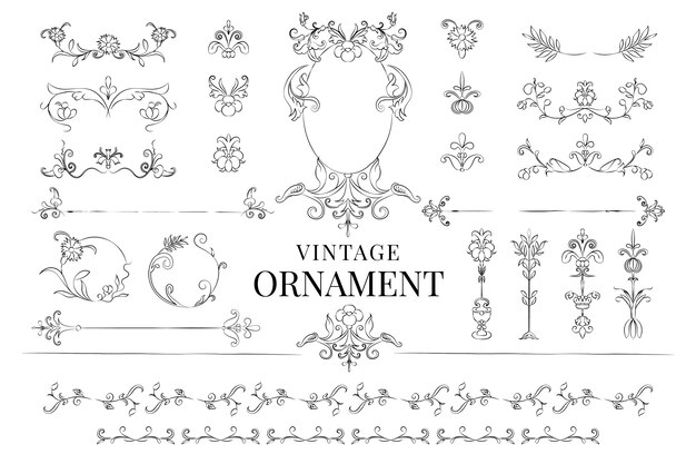 Vintage rozkwitać ilustracja ornament