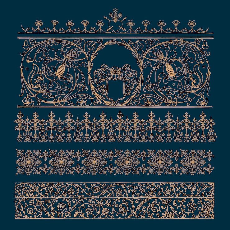 Bezpłatny plik Wektor vintage rozkwitać ilustracja ornament