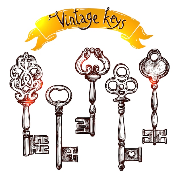 Vintage Sketch Keys