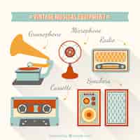 Bezpłatny wektor vintage sprzęt muzyczny