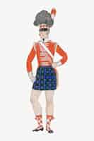 Bezpłatny wektor vintage szkocka armia vectr vintage tradycyjna moda, remiks z dzieł george'a barbier