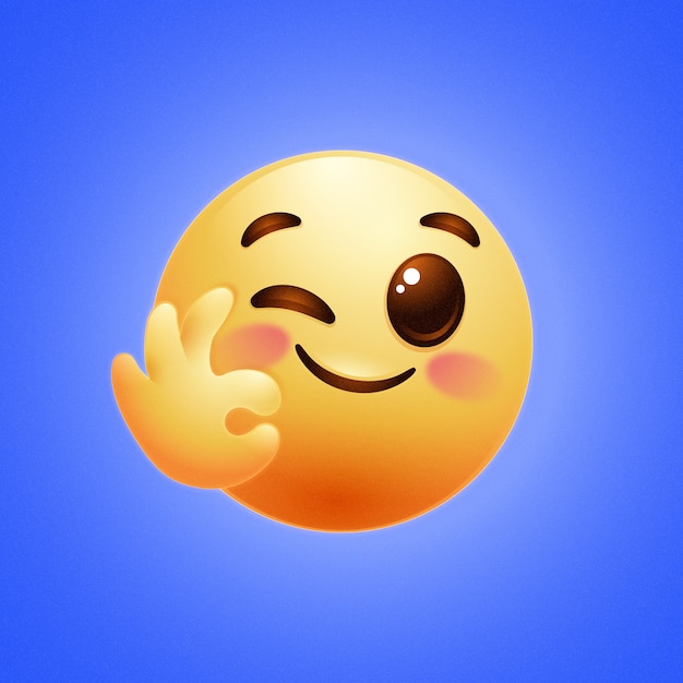Bezpłatny wektor w porządku, ilustracja emoji.