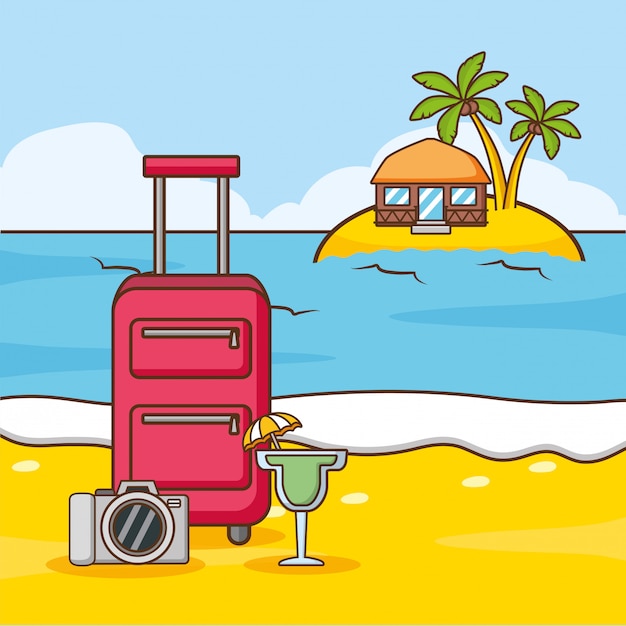 Bezpłatny wektor wakacje na plaży