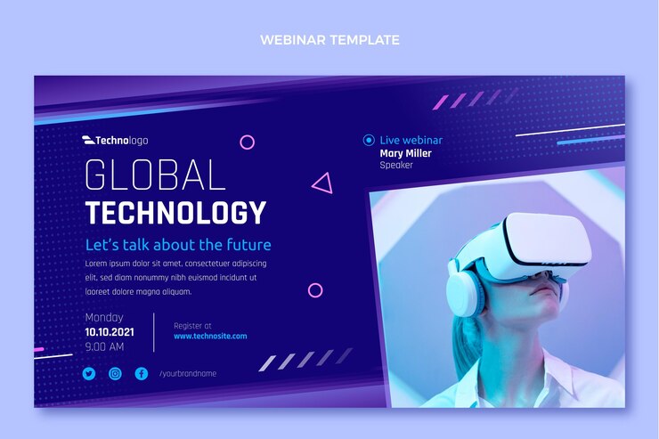 Bezpłatny plik Wektor webinarium o technologii tekstur gradientowych
