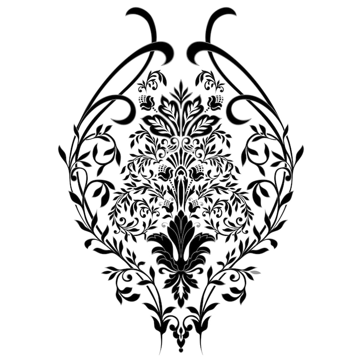 Bezpłatny plik Wektor wektor adamaszku element na białym tle adamaszku centralny illistration klasyczny luksusowy staromodny adamaszkowy ornament królewski wiktoriański tekstura do tapet tekstylnych