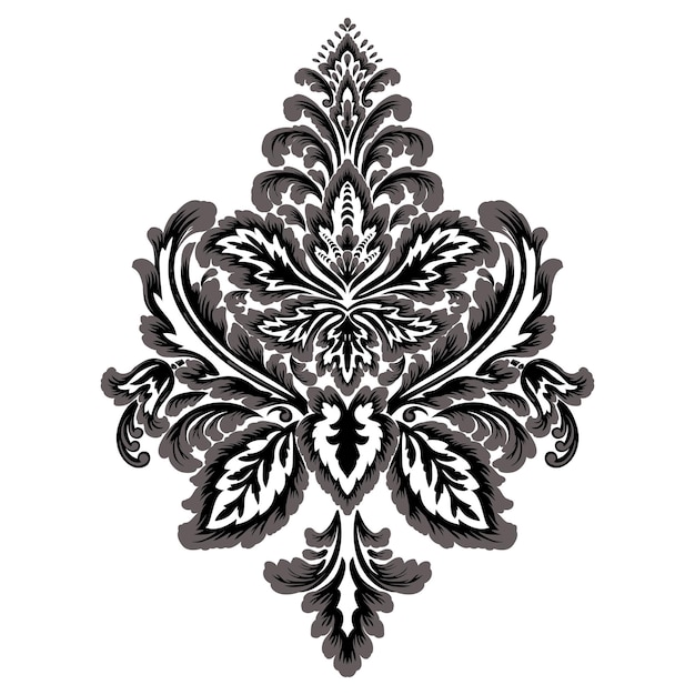 Wektor adamaszku element na białym tle adamaszku centralny illistration Klasyczny luksusowy staromodny adamaszkowy ornament królewski wiktoriański tekstura do tapet tekstylnych