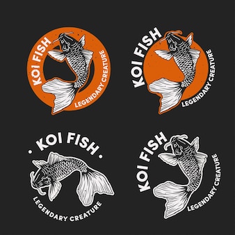Wektor ilustracja logo japońskiej ryby
