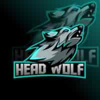 Bezpłatny wektor wektor logo drużyny gier e-sportowych wilka