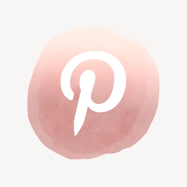 Wektor Logo Pinterest W Akwareli. Ikona Mediów Społecznościowych. 2 Sierpnia 2021 – Bangkok, Tajlandia