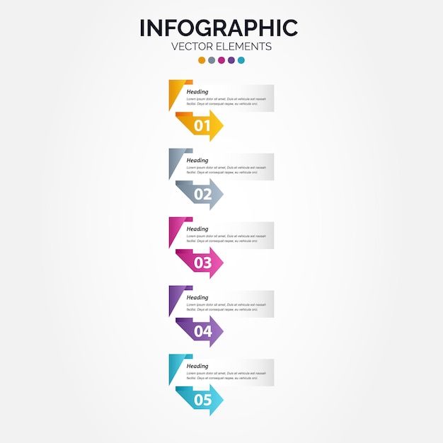 Wektor Pionowy Szablon Projektu Etykiety Infografika Z Ikonami I 5 Opcjami Lub Krokami Może Być Używany Do Prezentacji Diagramów Procesów Przepływ Pracy Układ Banerowy Wykres Przepływu Informacji Wykres