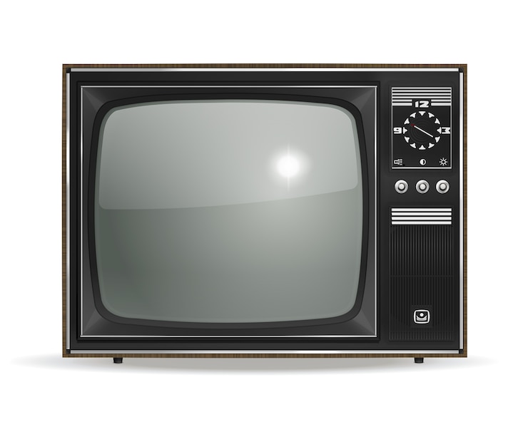 Bezpłatny plik Wektor wektor vintage stary fotorealistyczny telewizor crt na białym tle