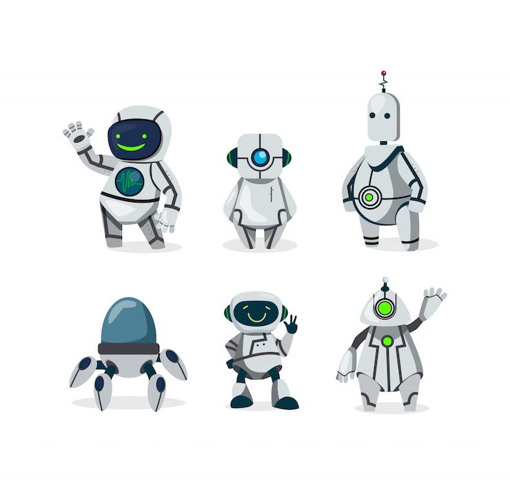 Bezpłatny plik Wektor wektor zestaw słodkie roboty