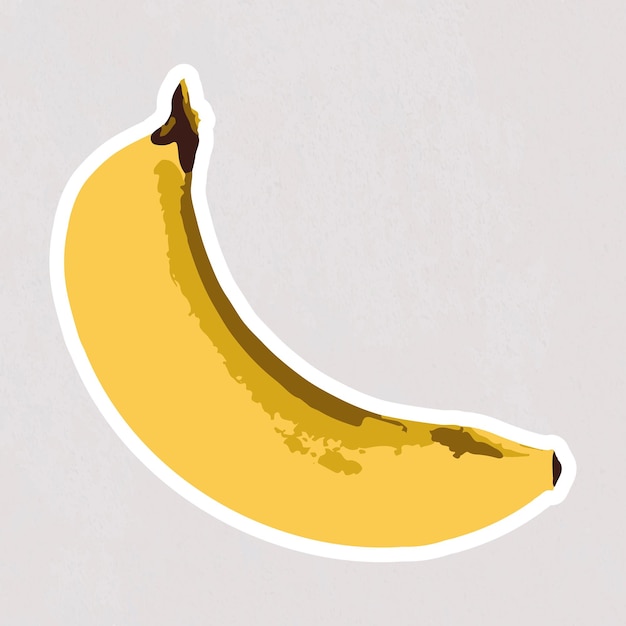 Wektorowa Nakładka Na Naklejkę Z Owocami Bananowymi Z Białą Obwódką