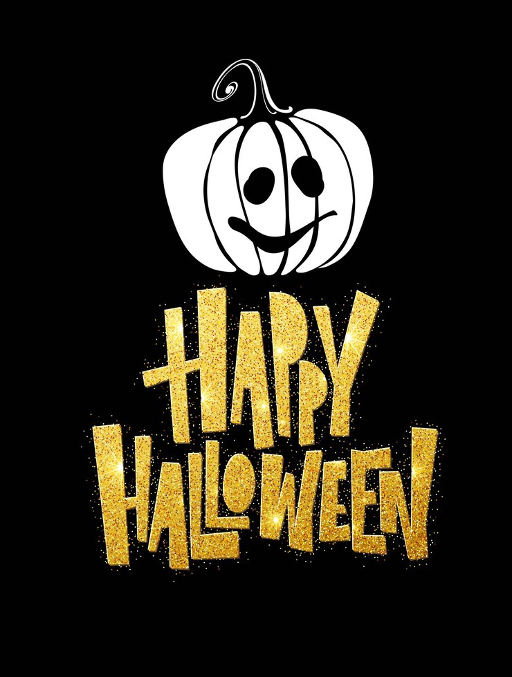 Bezpłatny plik Wektor wesołego halloween napis. kaligrafia świąteczna na baner, plakat, kartkę z życzeniami, zaproszenie na przyjęcie. ilustracja wektorowa eps10