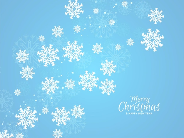 Wesołych świąt bożego narodzenia miękkie niebieskie tło z wektorem płatków śniegu