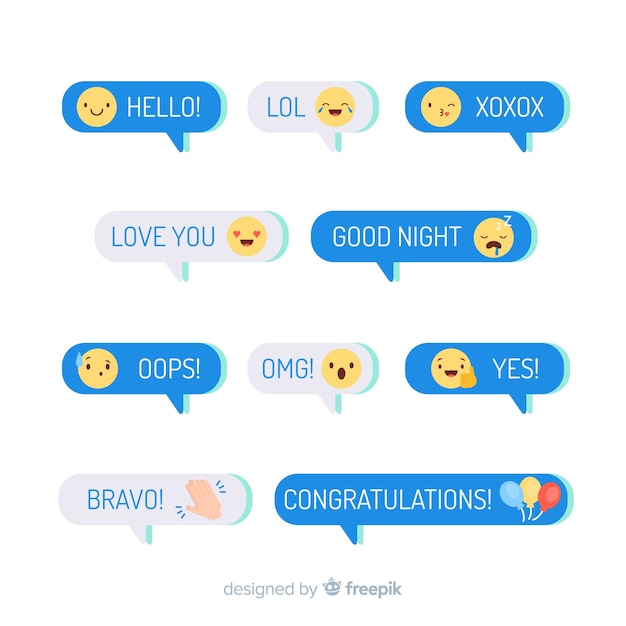 Wiadomości Z Płaskim Wyglądem Emoji