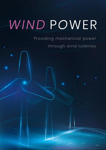 Wiatrowa plakat szablon wektor środowisko technologia