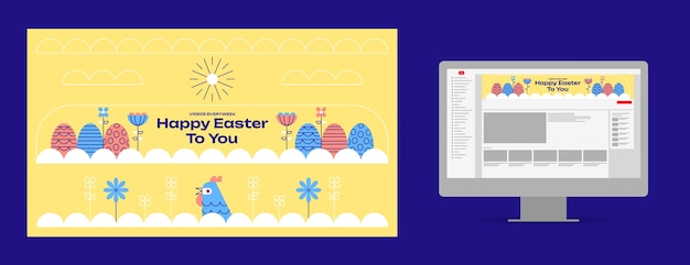 Bezpłatny wektor wielkanocna grafika kanału youtube