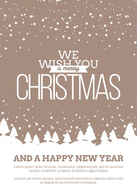 Wielki Kartkę Z życzeniami Z Drzew I śniegu Na Boże Narodzenie