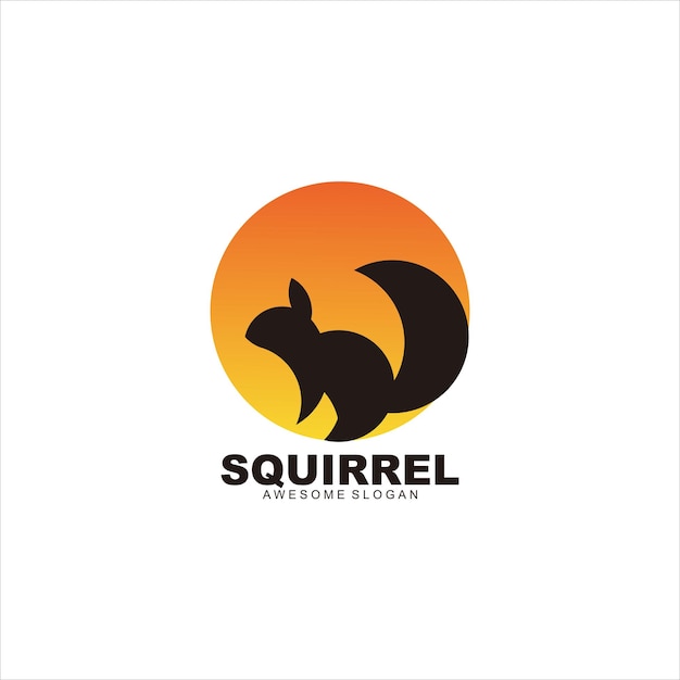 Bezpłatny wektor wiewiórka gradient logo