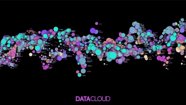 Wizualizacja big data blue wave Futurystyczna infografika Projekt estetyczny informacji Wizualna złożoność danych Złożona analiza wykresów biznesowych Reprezentacja sieci społecznościowej Abstrakcyjny wykres danych