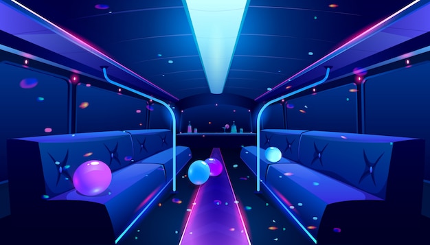 wnętrze klubu nocnego w autobusie imprezowym