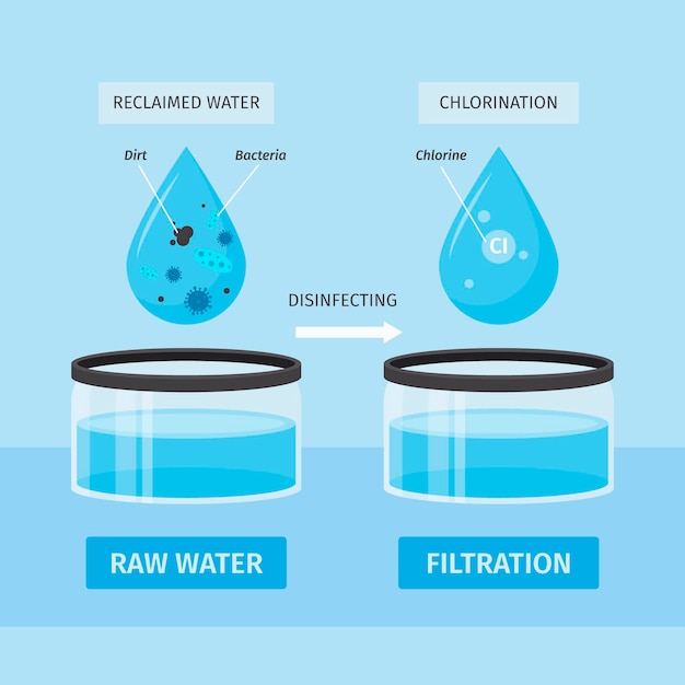 Bezpłatny wektor woda surowa dezynfekowana chlorem