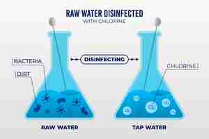 Bezpłatny wektor woda surowa dezynfekowana chlorem