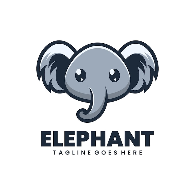 Bezpłatny wektor wolny wektorowy logo maskotki z głową słonia