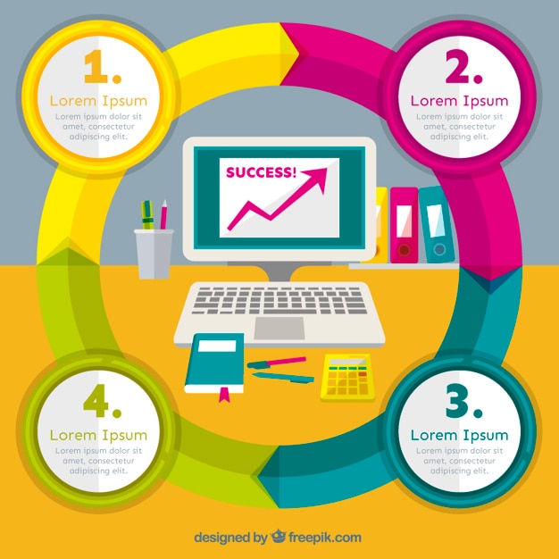 Workplace Infografika Z Barwną Grafiką