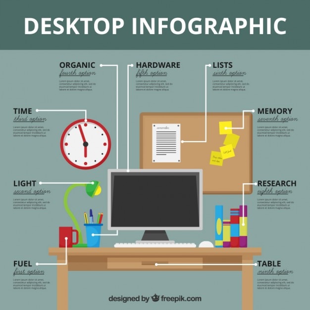 Bezpłatny wektor workplace infografika