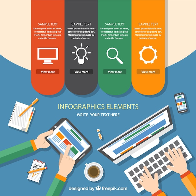 Bezpłatny wektor workspace infografika